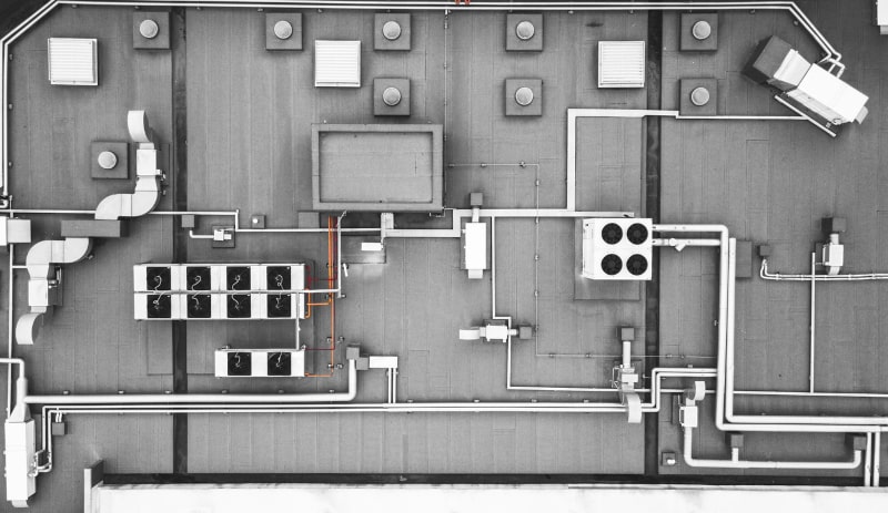commercial HVAC aerial view